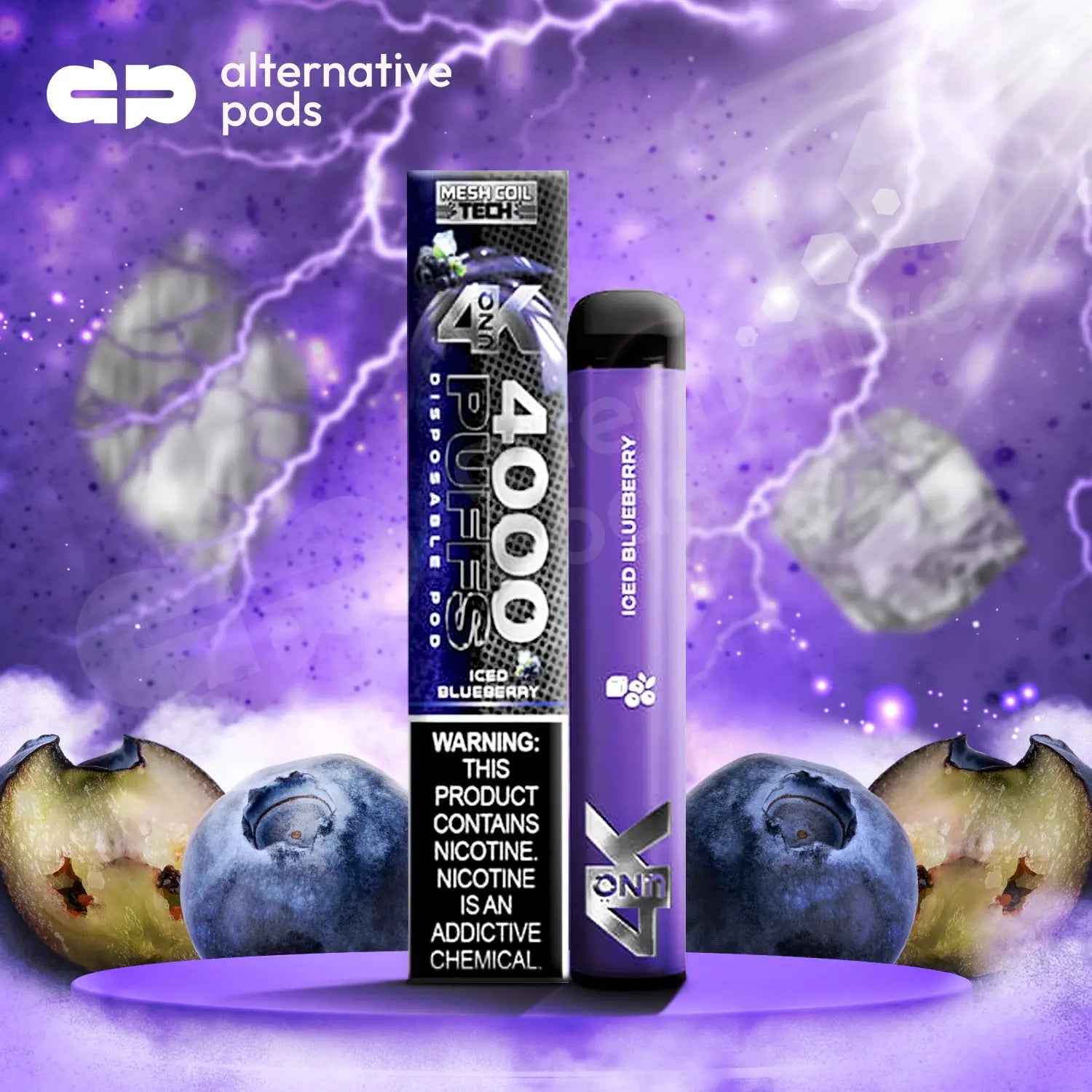 Uno 4K Disposable Vape - Iced Blueberry 