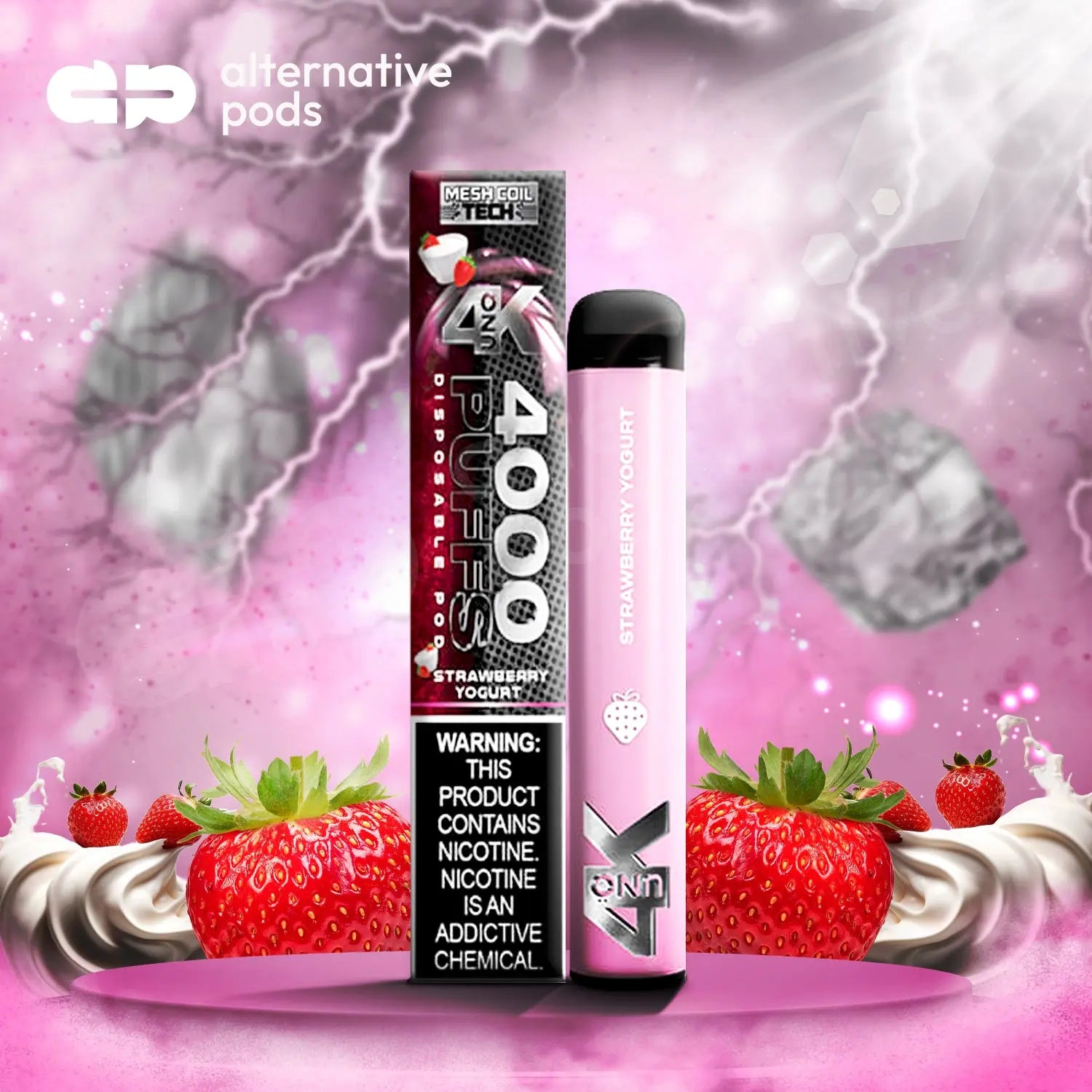 Uno 4K Disposable Vape - Strawberry Yogurt 