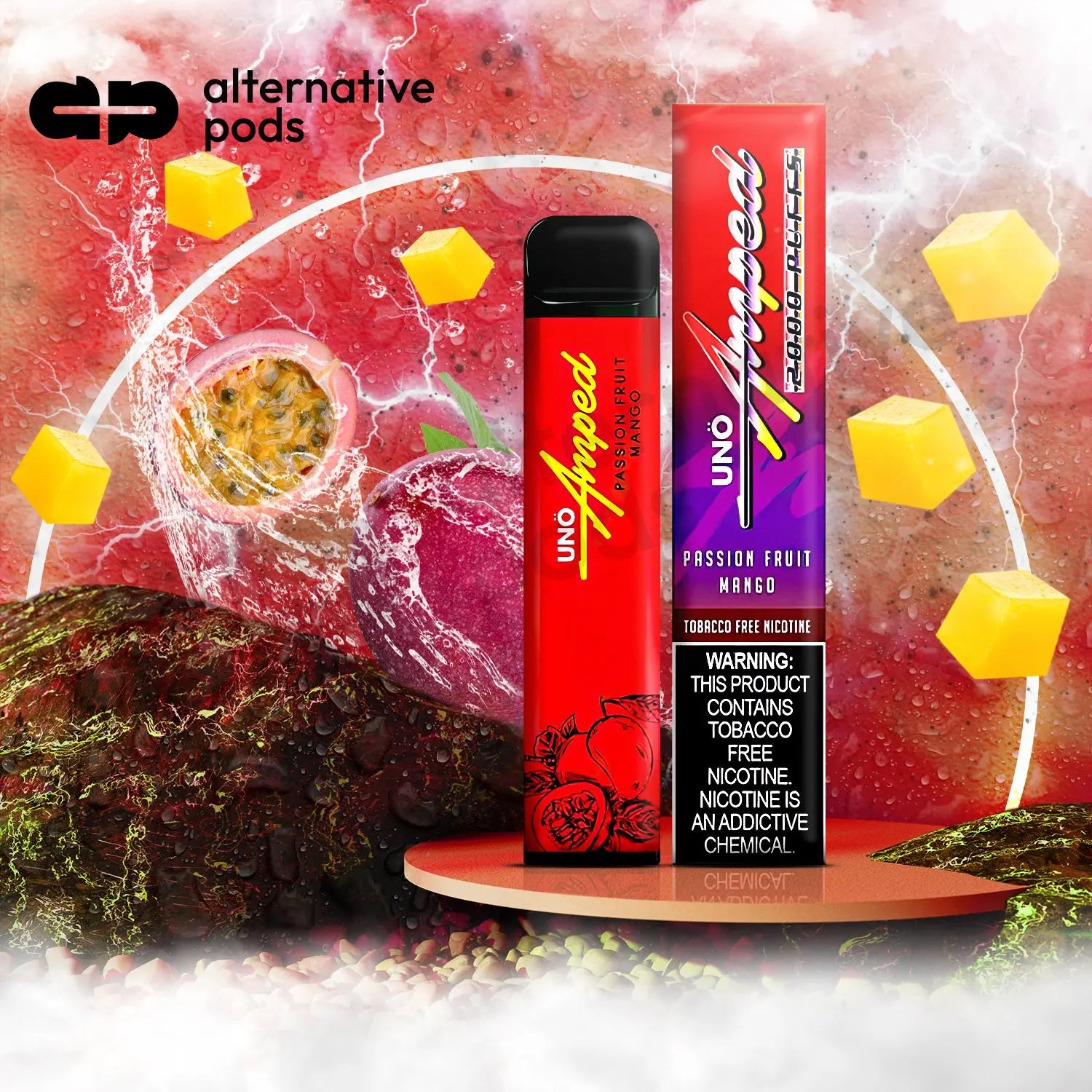 Uno Amped Disposable Vape - Passion Fruit Mango 