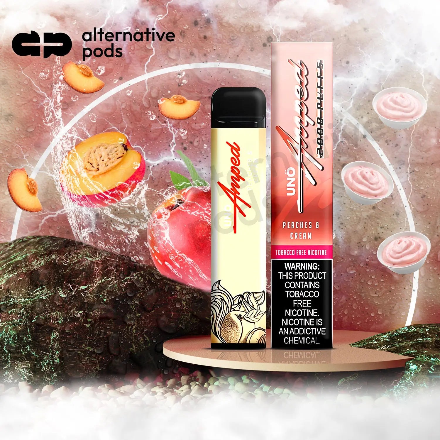 Uno Amped Disposable Vape - Peaches & Cream 