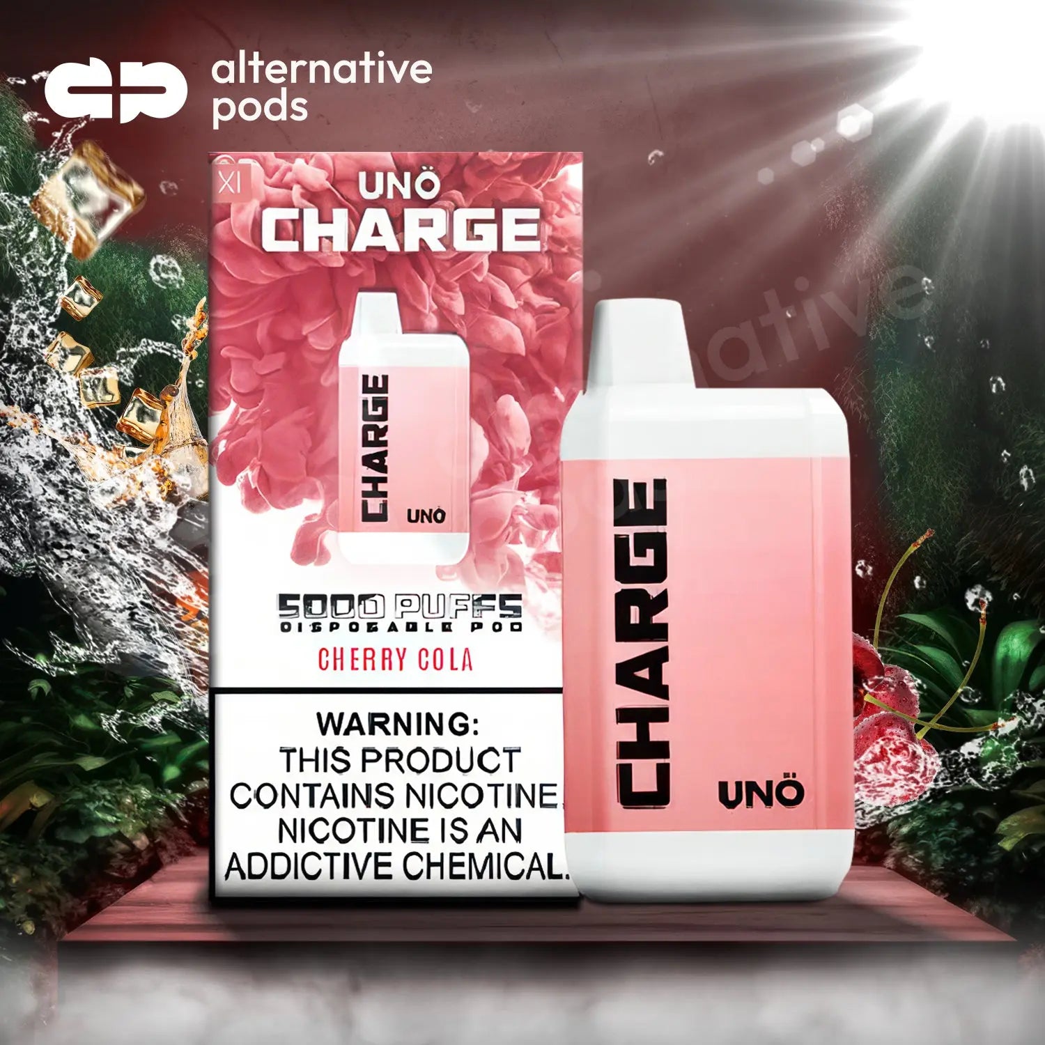 Uno Charge 5000 Puffs Disposable Vape - Cherry Cola 
