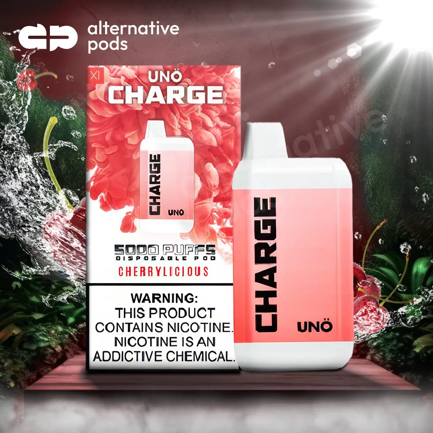 Uno Charge 5000 Puffs Disposable Vape - Cherrylicious 