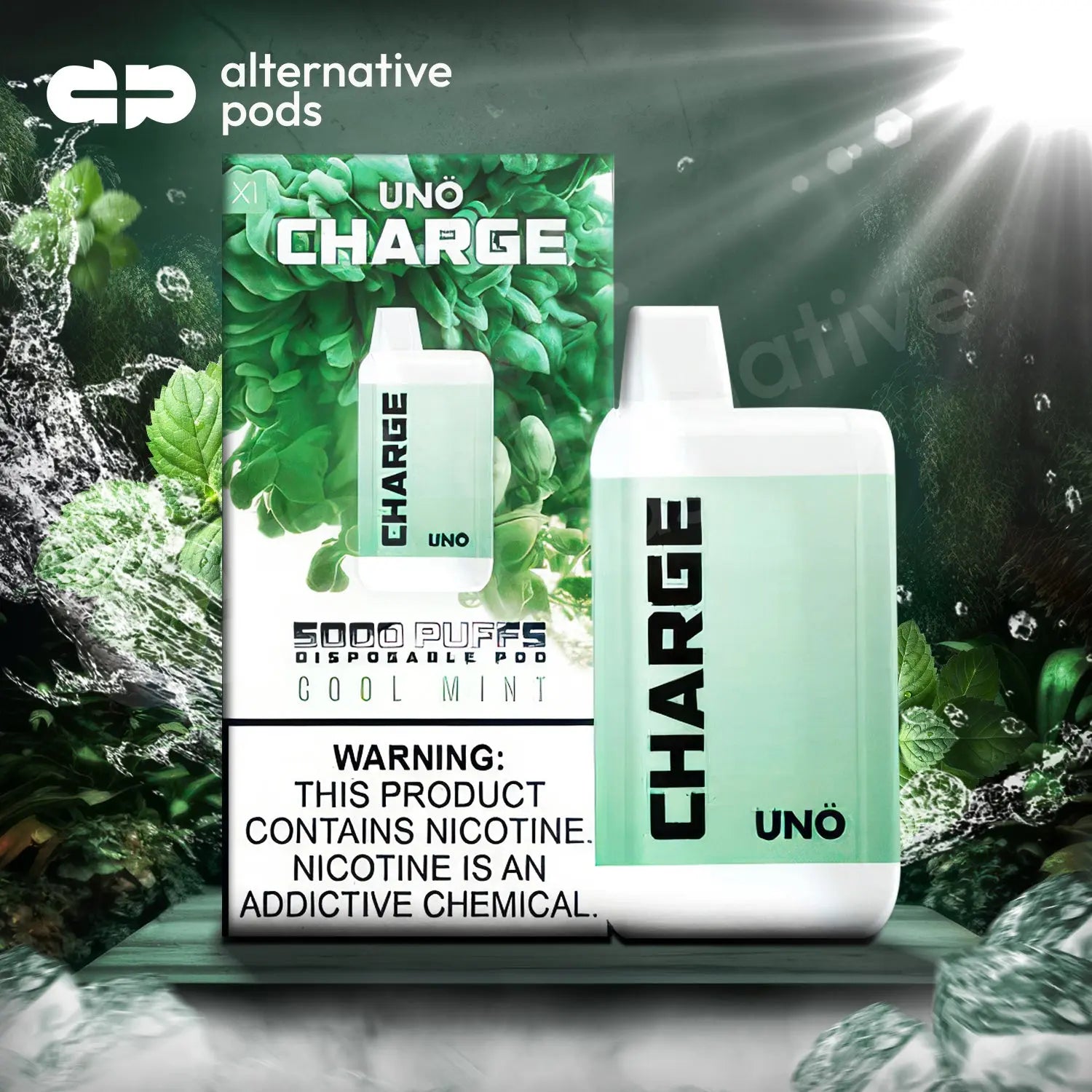 Uno Charge 5000 Puffs Disposable Vape - Cool Mint 