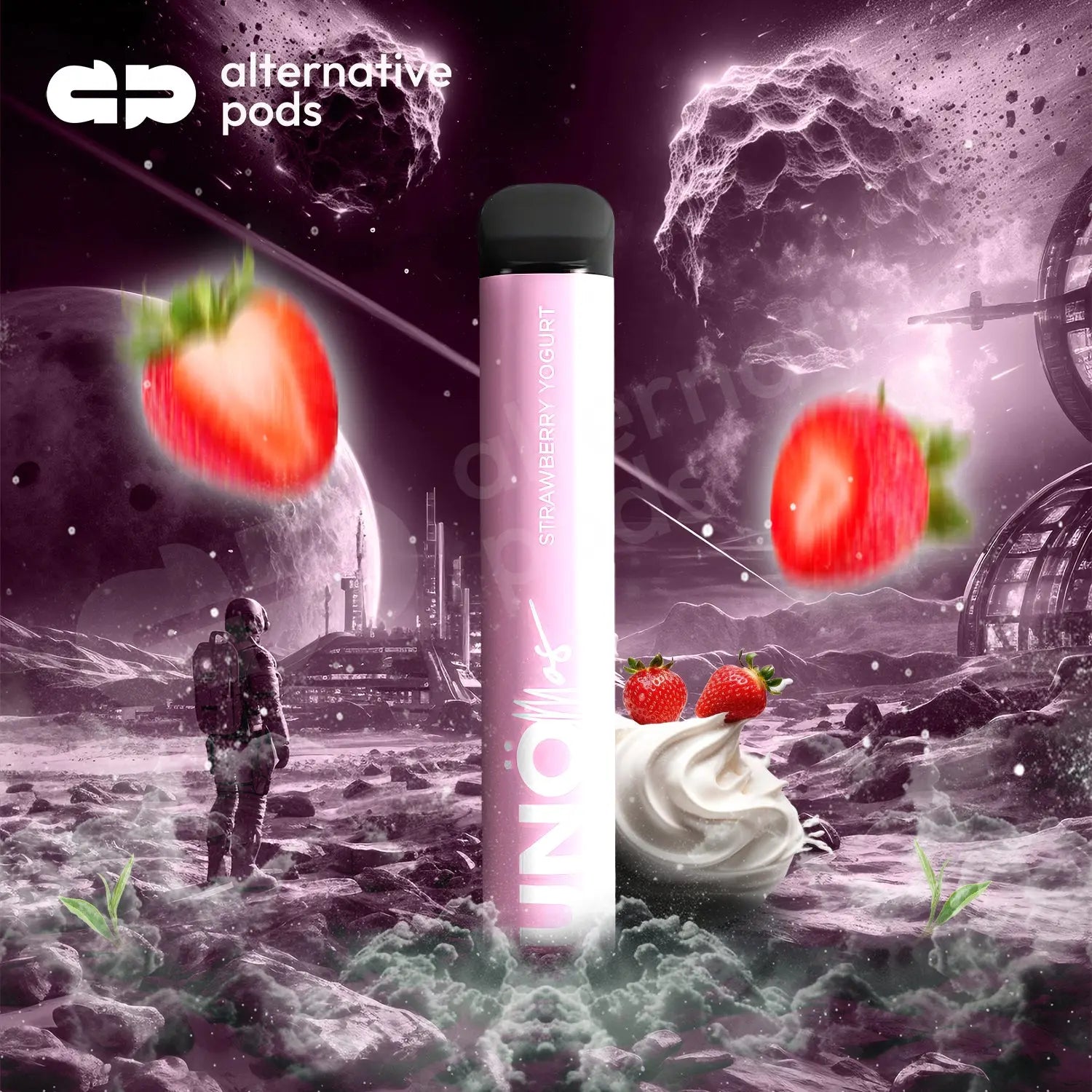 Uno Mas Disposable Vape b- Strawberry Yogurt 