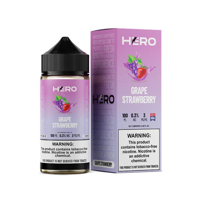 Hero Synthetic Nicotine E-Liquid 100ML - Grape Strawberry