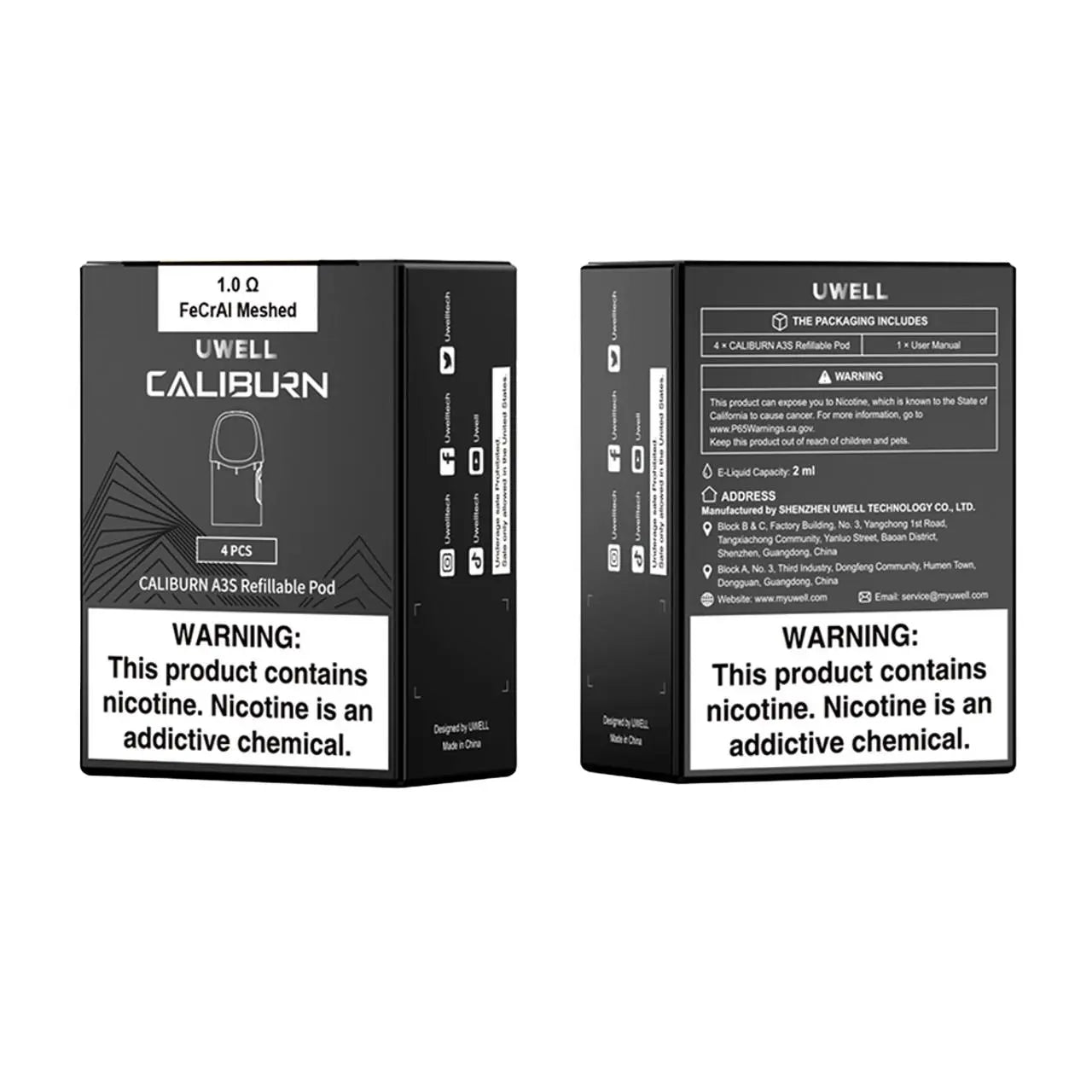 Uwell Caliburn A3S 2ML Refillable Replacement Pods - Alternative pods | Online Vape & Smoke Shop