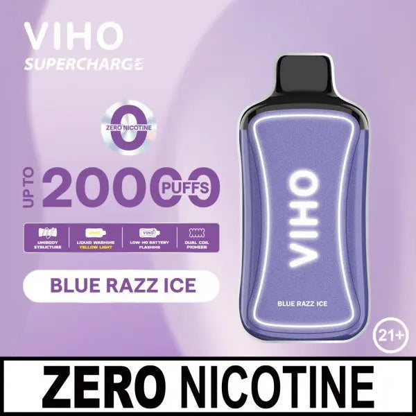 VIHO Supercharge 20K Zero Nicotine - Blue Razz Ice 