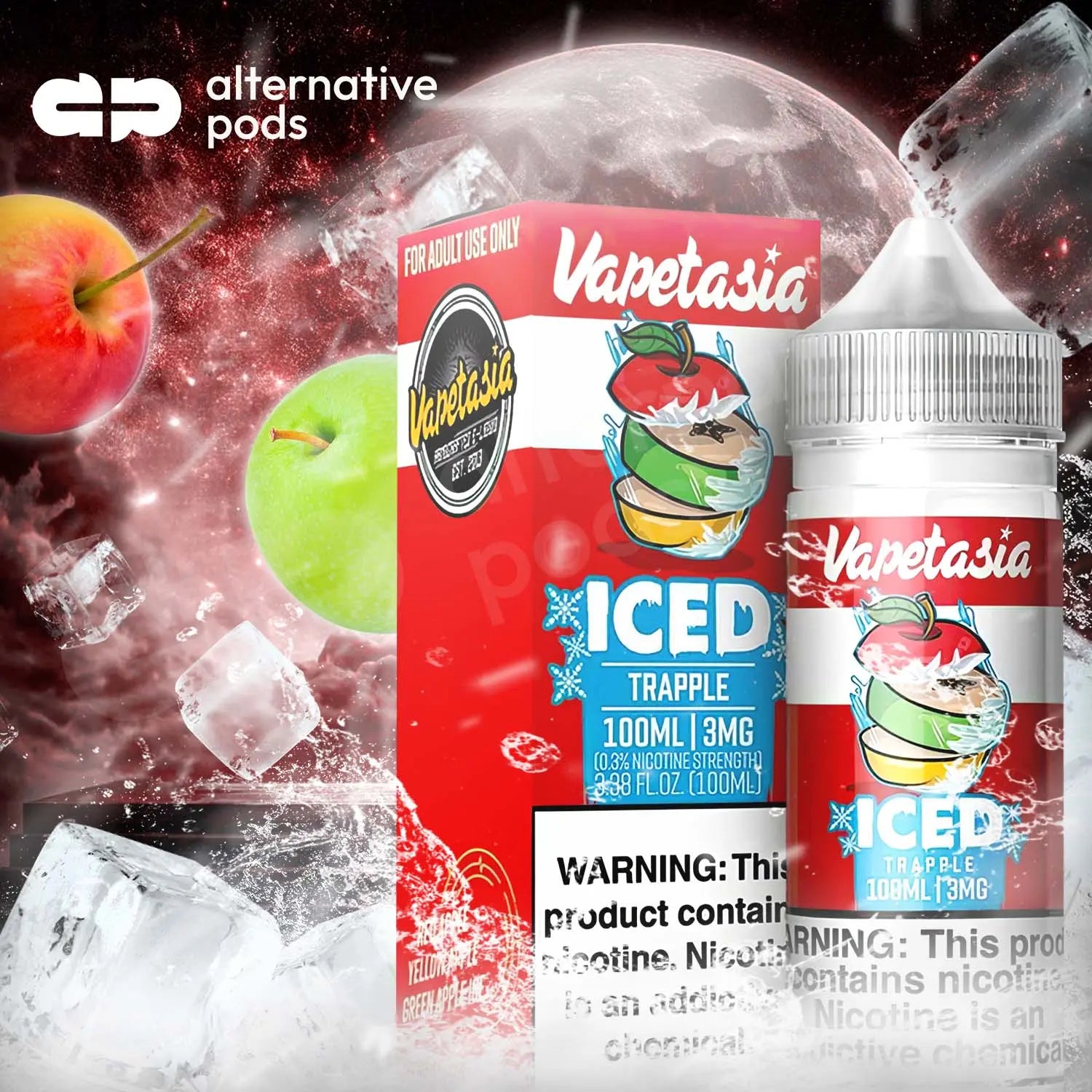 Vapetasia ICED Synthetic Nicotine E-Liquid 100ML - Iced Trapple 