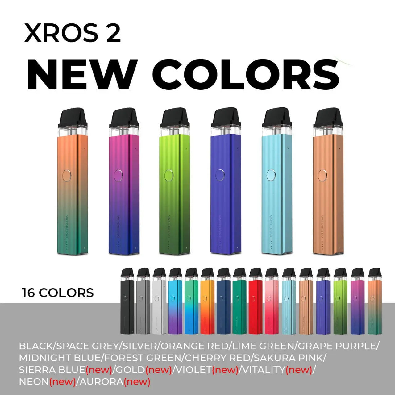 Vaporesso XROS 2 Starter Kit-2 x 2ML Replaceable Pods-$34.99 Vaporesso XROS 2 Starter Kit-2 x 2ML Replaceable Pods-$34.99
