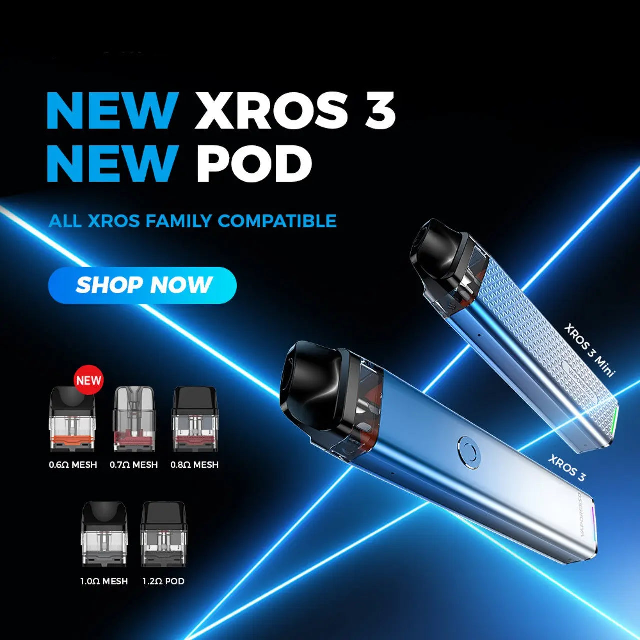Vaporesso XROS 3 Mini 1000mAh Pod System Starter Kit With Refillable 2 Vaporesso XROS 3 Mini 1000mAh Pod System Starter Kit With Refillable 2