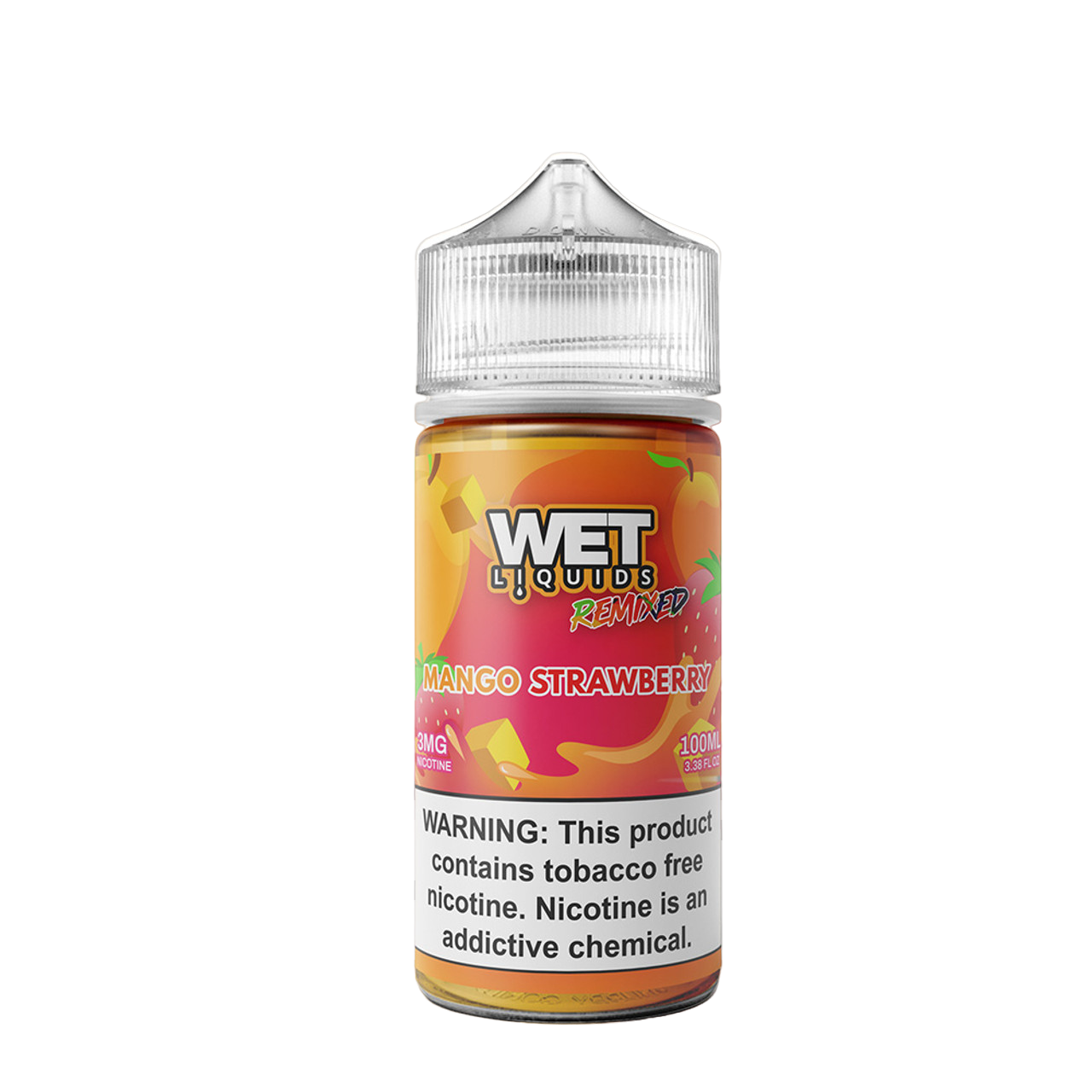 Wet Liquids Remixed Synthetic Nicotine E-Liquid 100ML Mango Strawberry