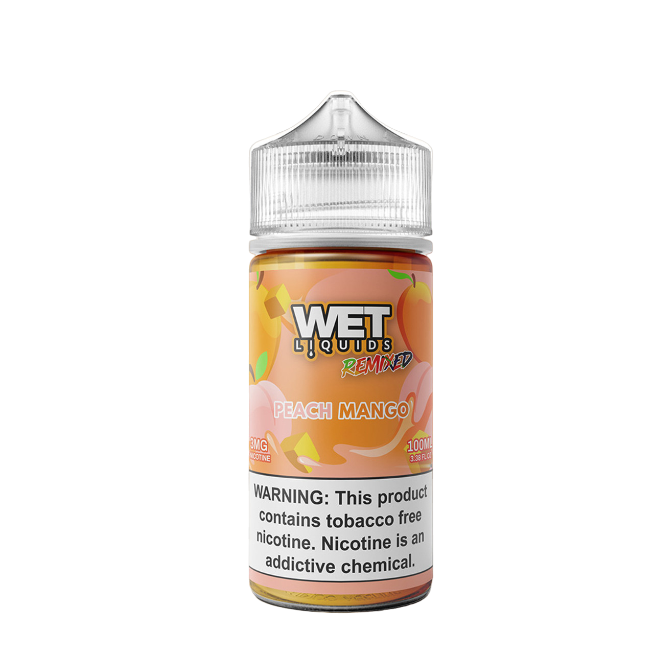 Wet Liquids Remixed Synthetic Nicotine E-Liquid 100ML Peach Mango