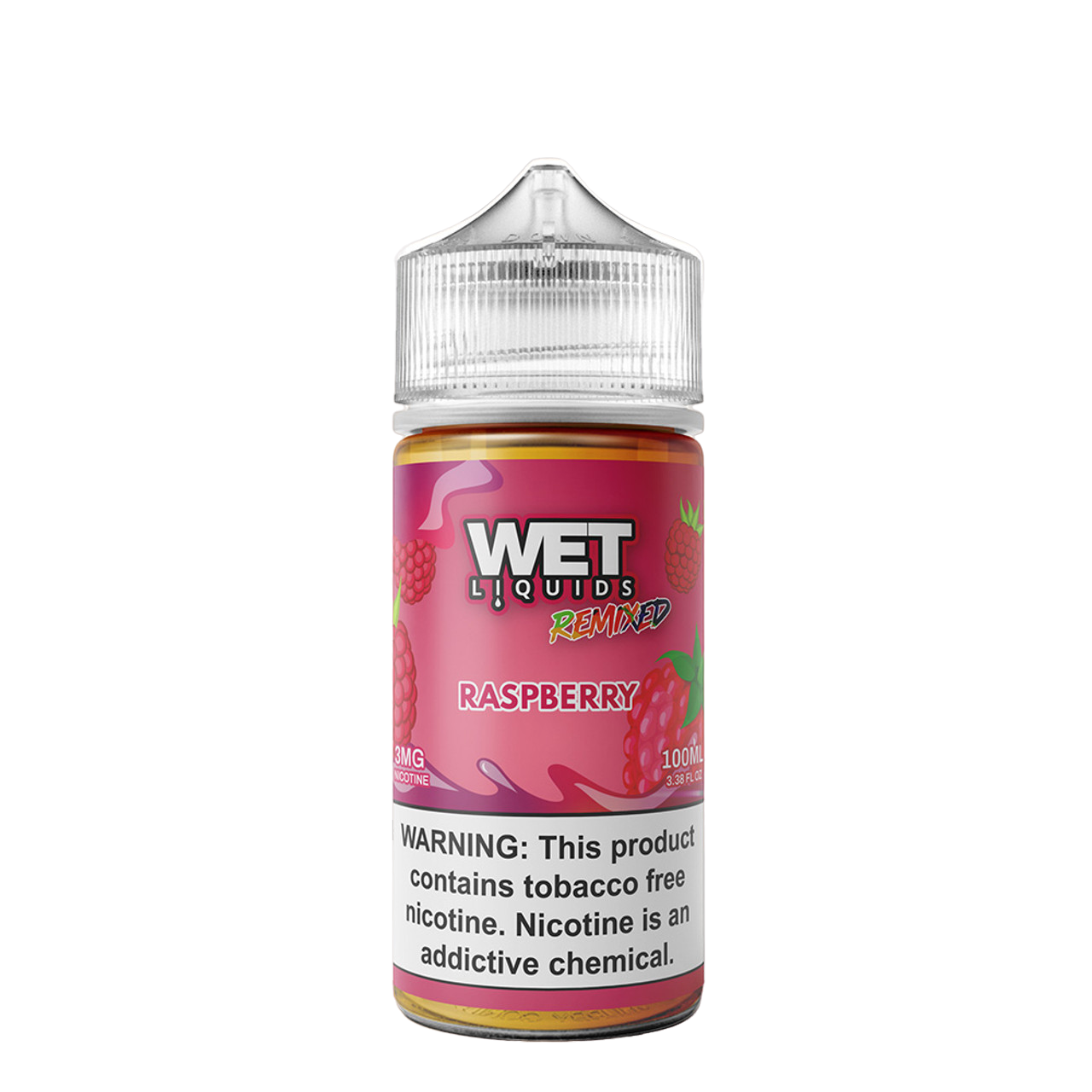 Wet Liquids Remixed Synthetic Nicotine E-Liquid 100ML Raspberry