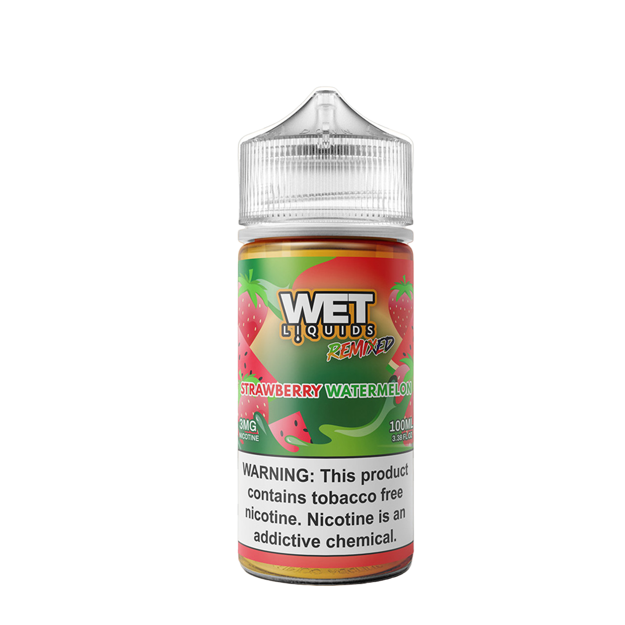Wet Liquids Remixed Synthetic Nicotine E-Liquid 100ML Strawberry Watermelon