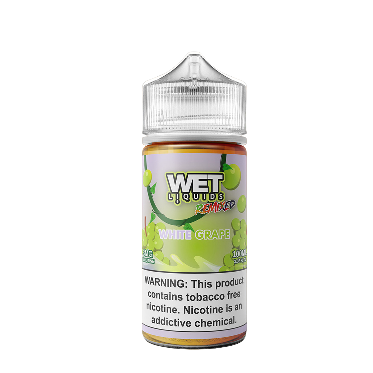 Wet Liquids Remixed Synthetic Nicotine E-Liquid 100ML White Grape