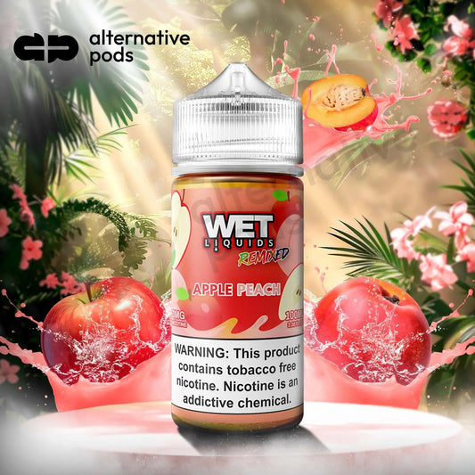 Wet Liquids Remixed Synthetic Nicotine E-Liquid 100ML - Apple Peach 
