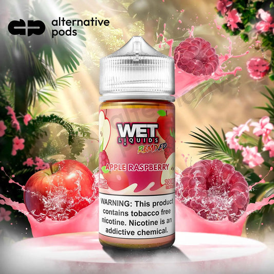 Wet Liquids Remixed Synthetic Nicotine E-Liquid 100ML - Apple Raspberry 