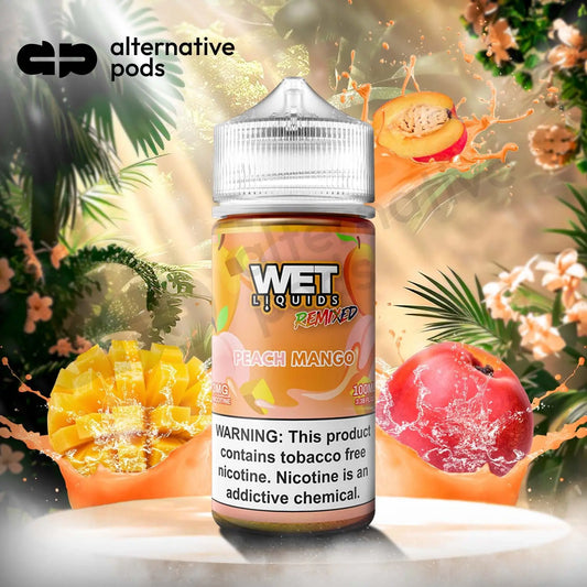 Wet Liquids Remixed Synthetic Nicotine E-Liquid 100ML - Peach Mango 
