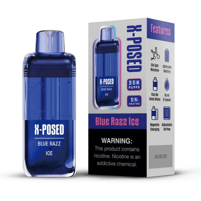 X-Posed 35K Disposable Pod - Blue Razz Ice 