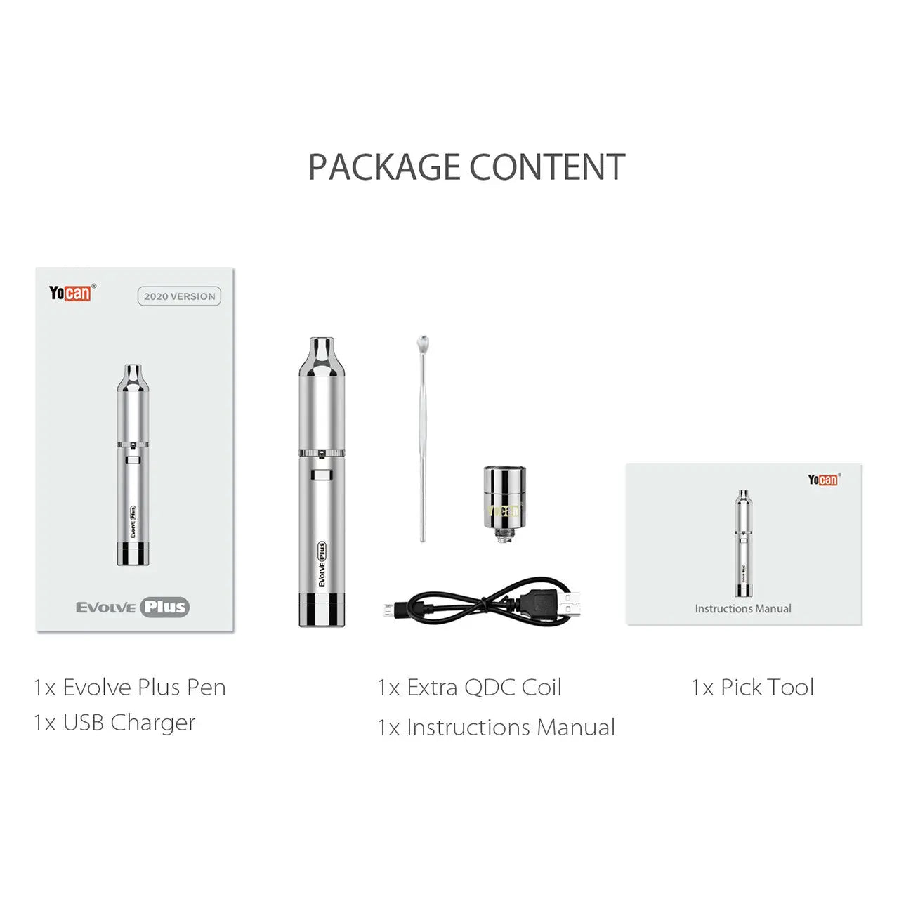 Yocan Evolve Plus 1100mAh Vaporizer Kit 2020 Edition - Alternative pods | Online Vape & Smoke Shop
