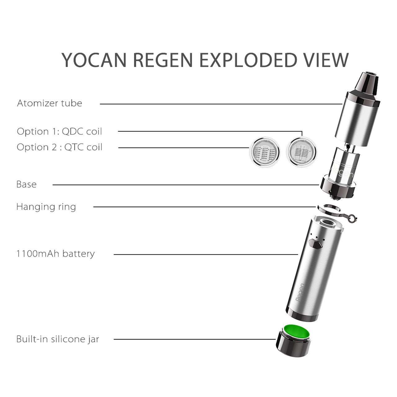 Yocan Regen 1100mAh Concentrate Vaporizer Kit - Online Vape Shop | Alternative pods | Affordable Vapor Store | Vape Disposables