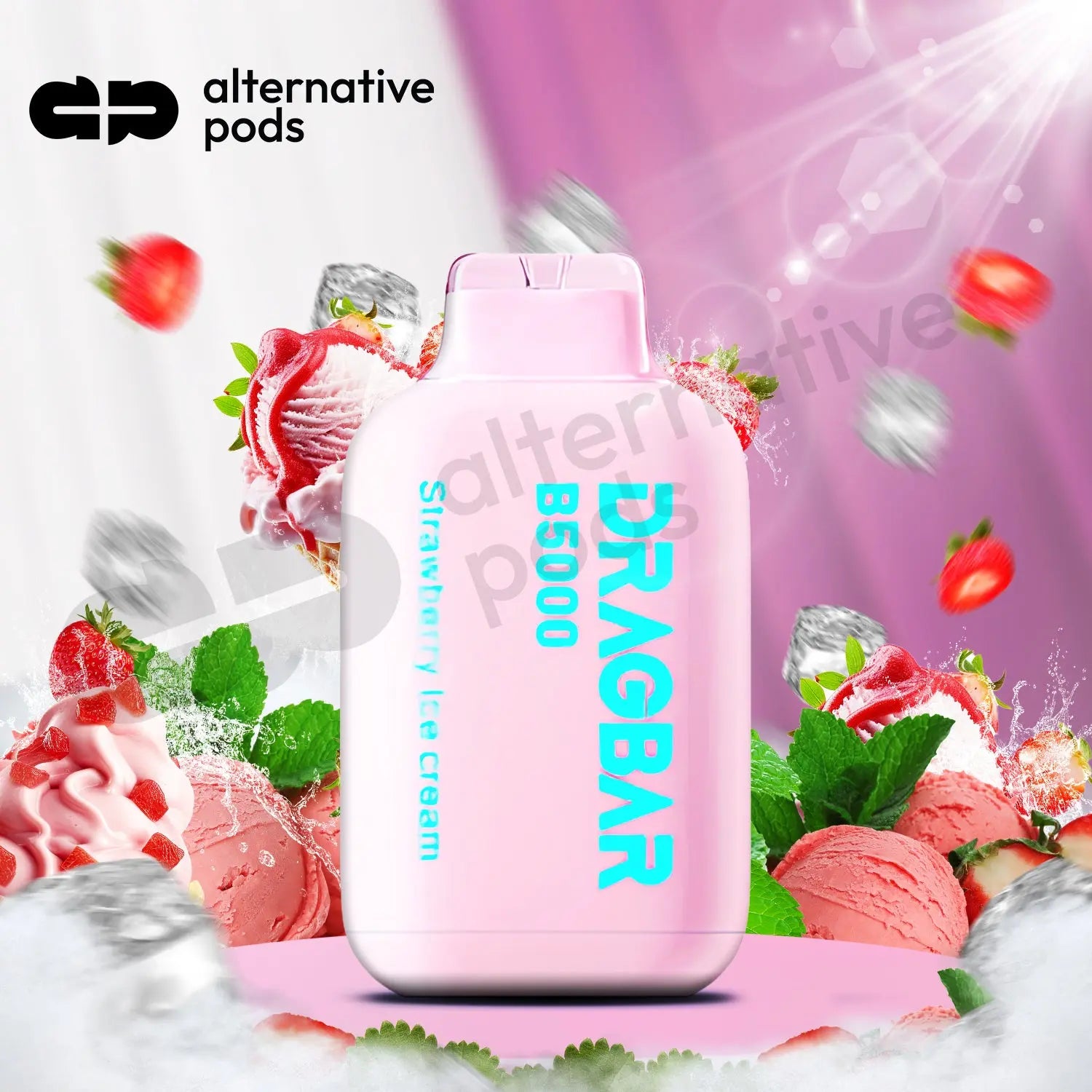 Zovoo Dragbar B5000 Disposable - Strawberry Ice Cream 