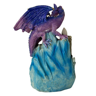 THS Backflow Purple Dragon with LED crystal waterfall Incense Burner