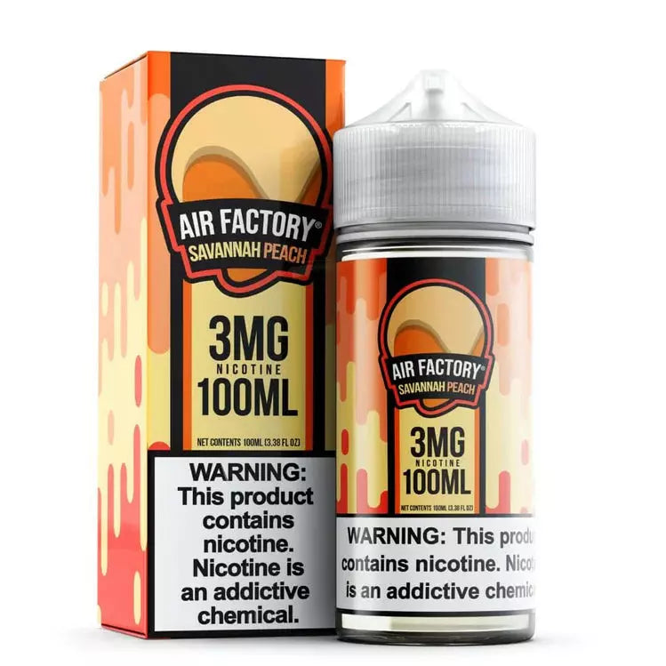 AIR FACTORY Synthetic Nicotine E-Liquid 100ML Savannah Peach