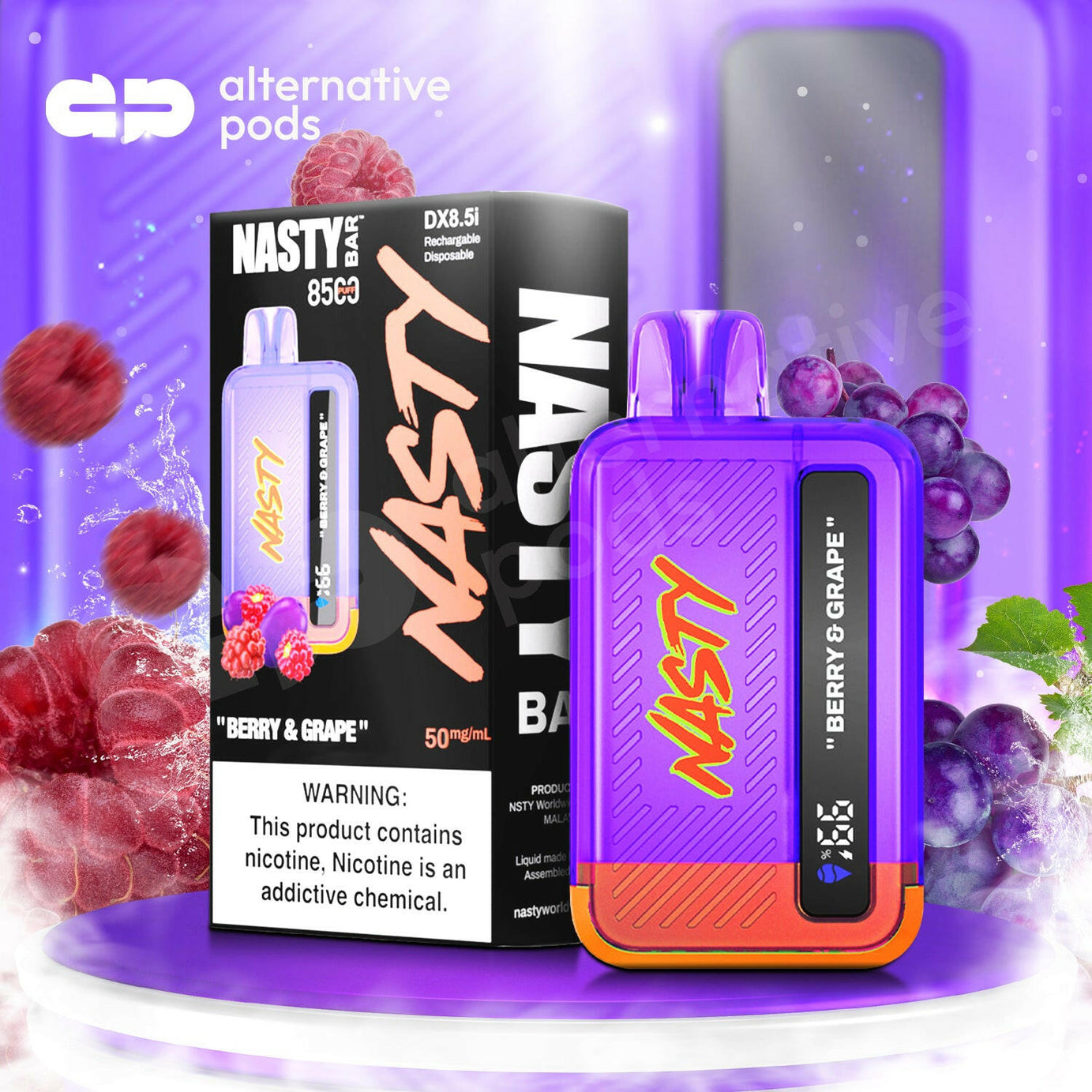 Nasty Bar 8500 Disposable - Berry&Grape
