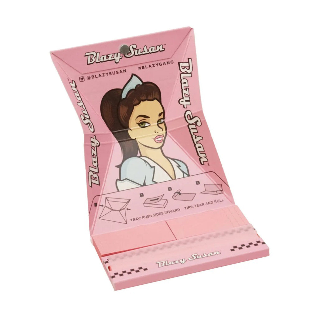 Blazy Susan Pink 1¼ Rolling Papers Deluxe Rolling Kit