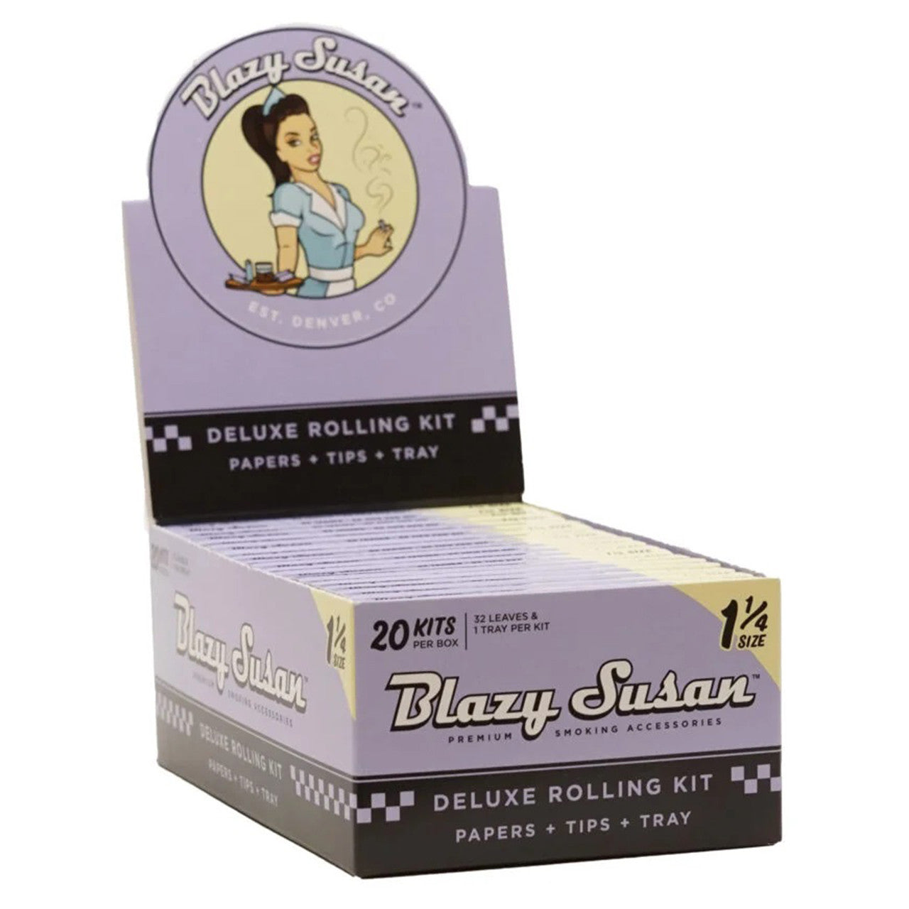 Blazy Susan Purple 1¼ Rolling Papers Deluxe Rolling Kit