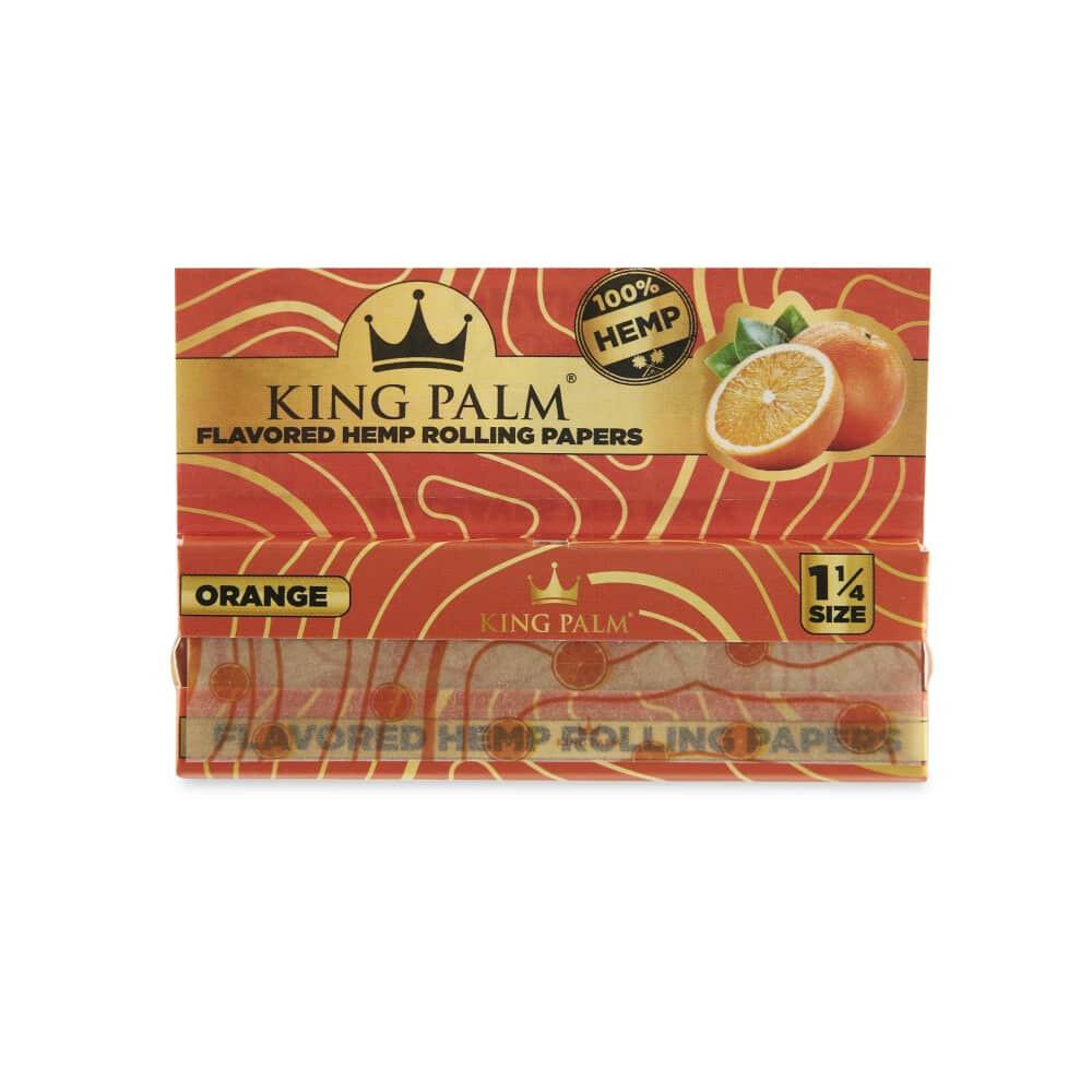 King Palm Flavored Hemp Rolling Papers 1 ¼ Size Orange