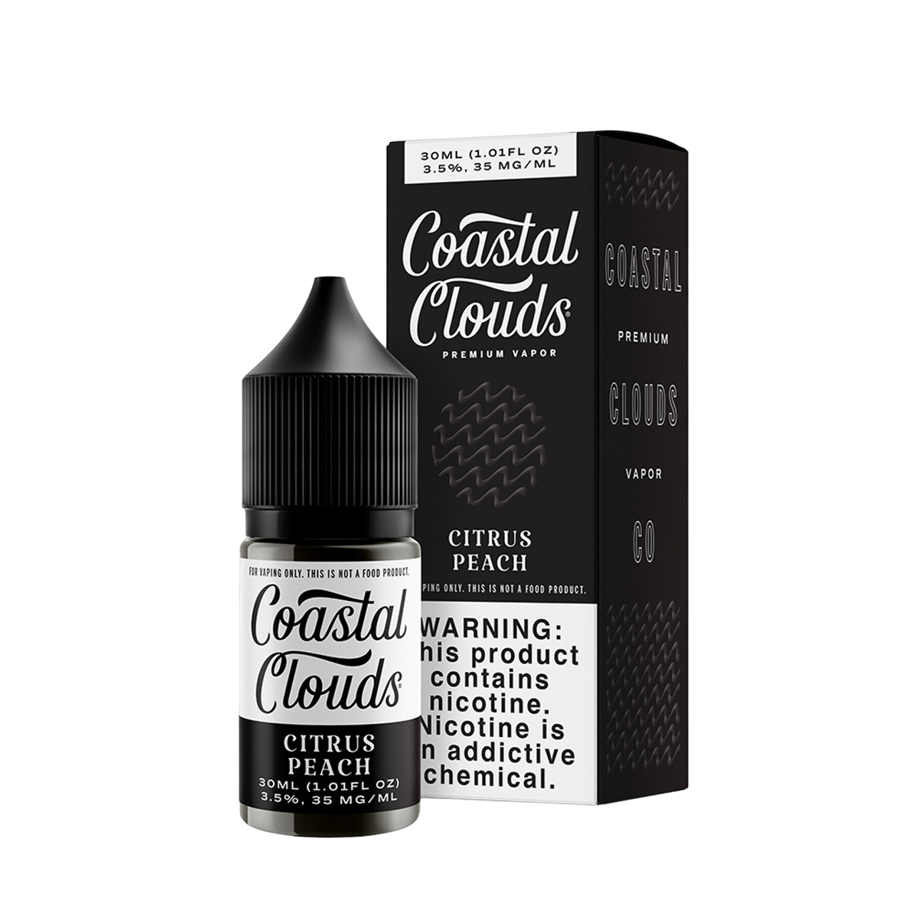 Coastal Clouds Premium Vapor Nicotine Salt E-Liquid 30ML Citrus Peach 