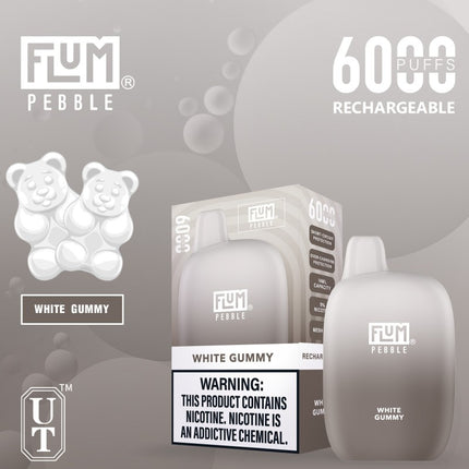 Flum Pebble 6000 Disposable-WHITE GUMMY