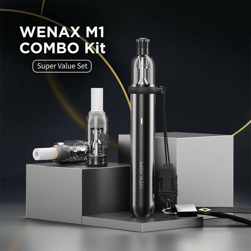 GeekVape WENAX M1 800mAh Pod System COMBO Starter Kit With 3 x Refillable 2ML Cartridge Pod & 10 Filter Drip Tips