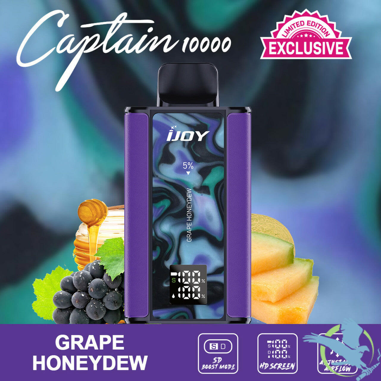 iJoy Captain 10000 Limited Edition Flavors - Grape Honeydew