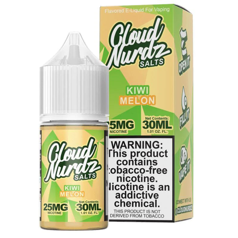 Cloud Nurdz Salts Tobacco-Free Nicotine Salt E-Liquid 30ML - Kiwi Melon 