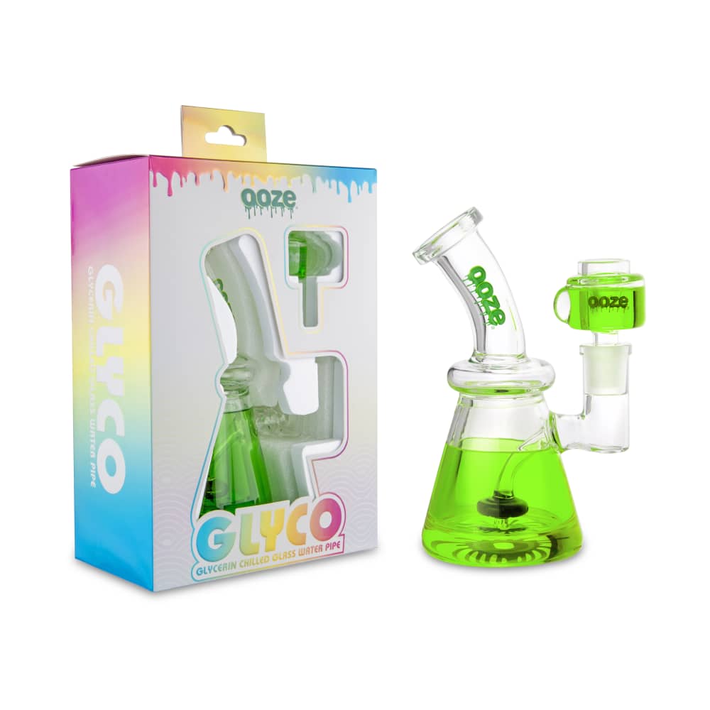 Ooze Glyco Bong Glycerin Chilled Glass Water Pipe Slime Green