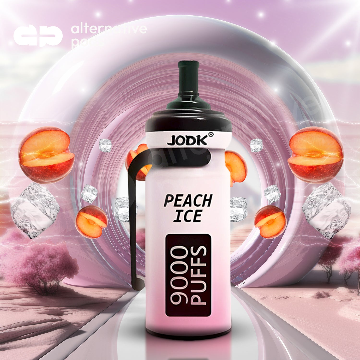 Jodk 9000 Puffs Disposable Vape Pen LED Recharcheable 9k - Peach Ice 
