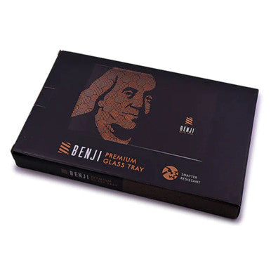 Benji Premium Glass Rolling Tray Kit, with Paper and Cone