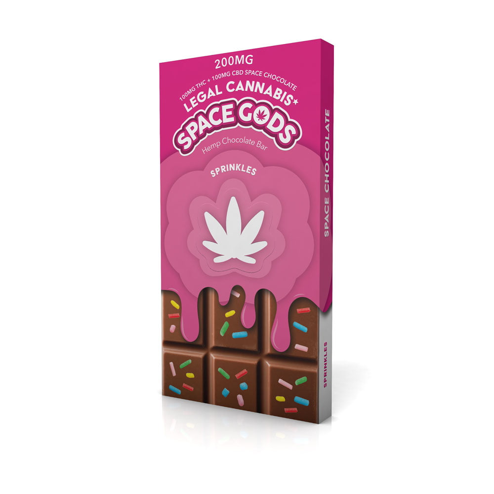Space Gods Delta 9 THC | CBD Chocolate Bar 200mg - Sprinkles 