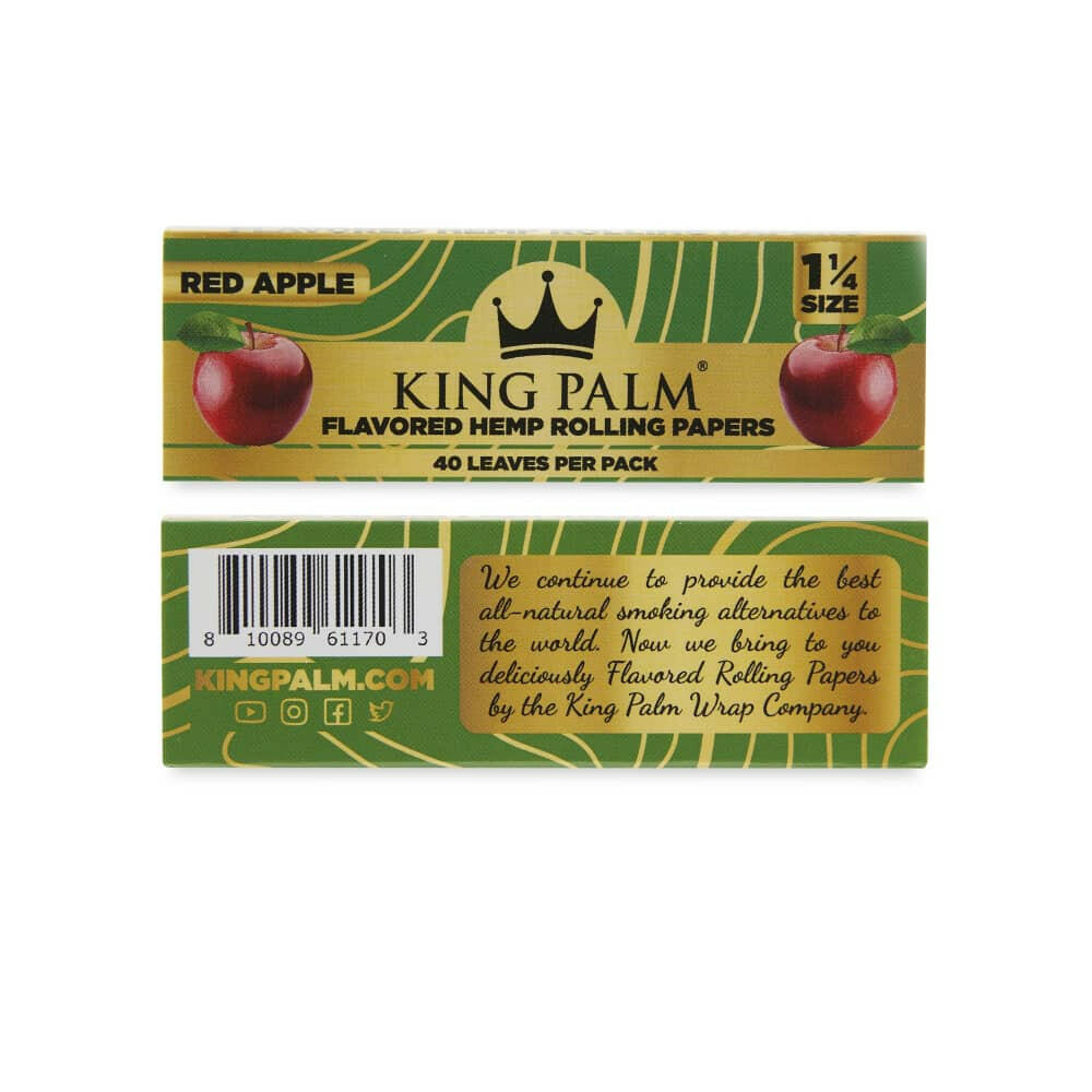King Palm Flavored Hemp Rolling Papers 1 ¼ Size Red Apple