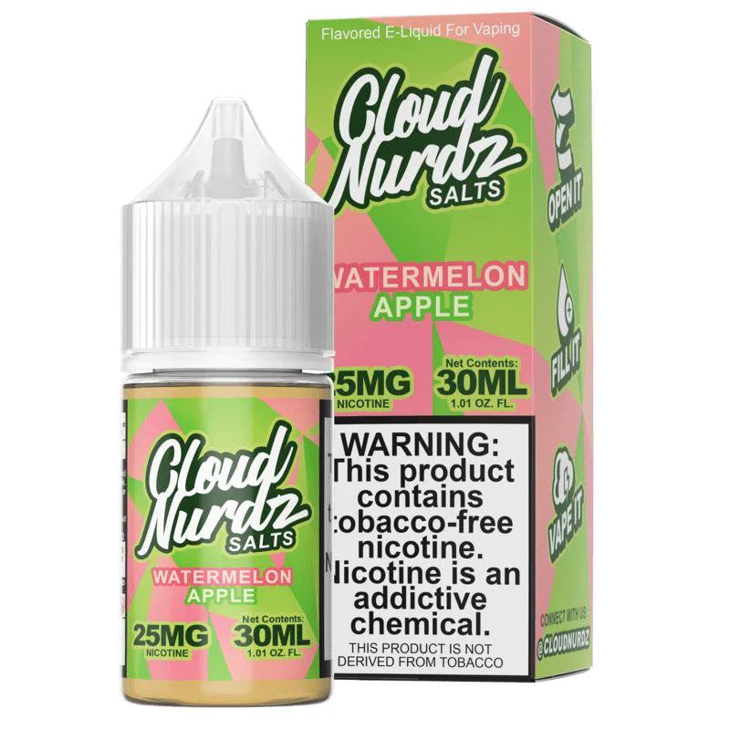 Cloud Nurdz Salts Tobacco-Free Nicotine Salt E-Liquid 30ML - Watermelon Apple 
