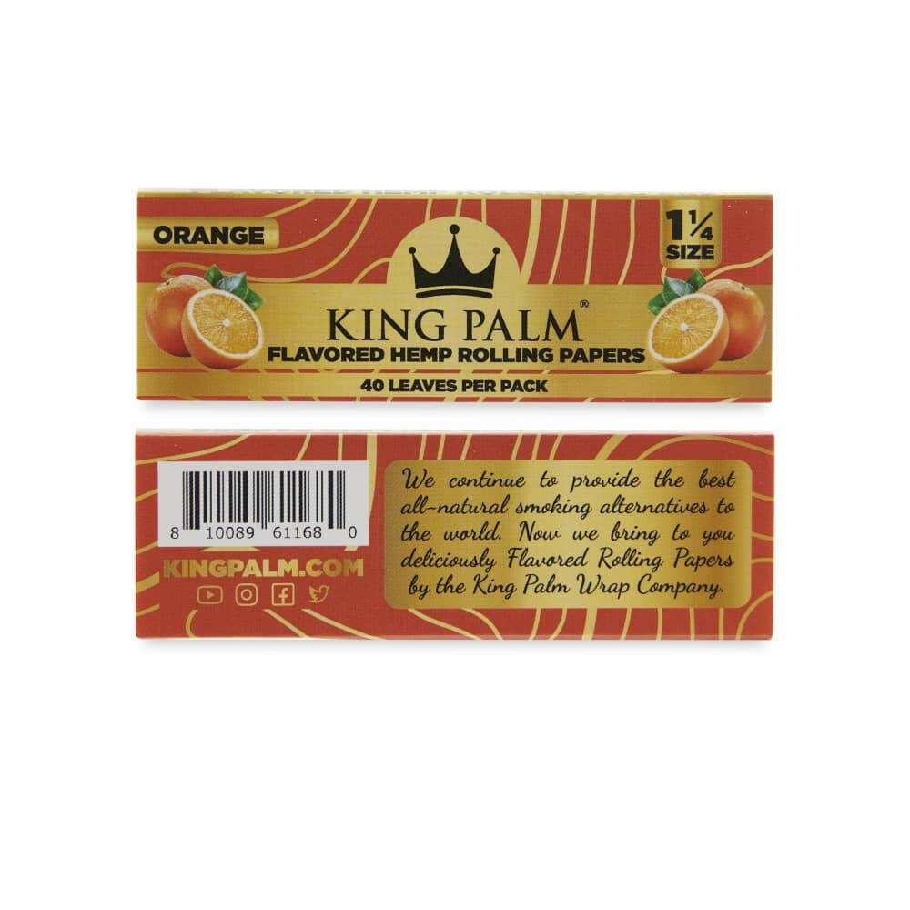 King Palm Flavored Hemp Rolling Papers 1 ¼ Size Orange
