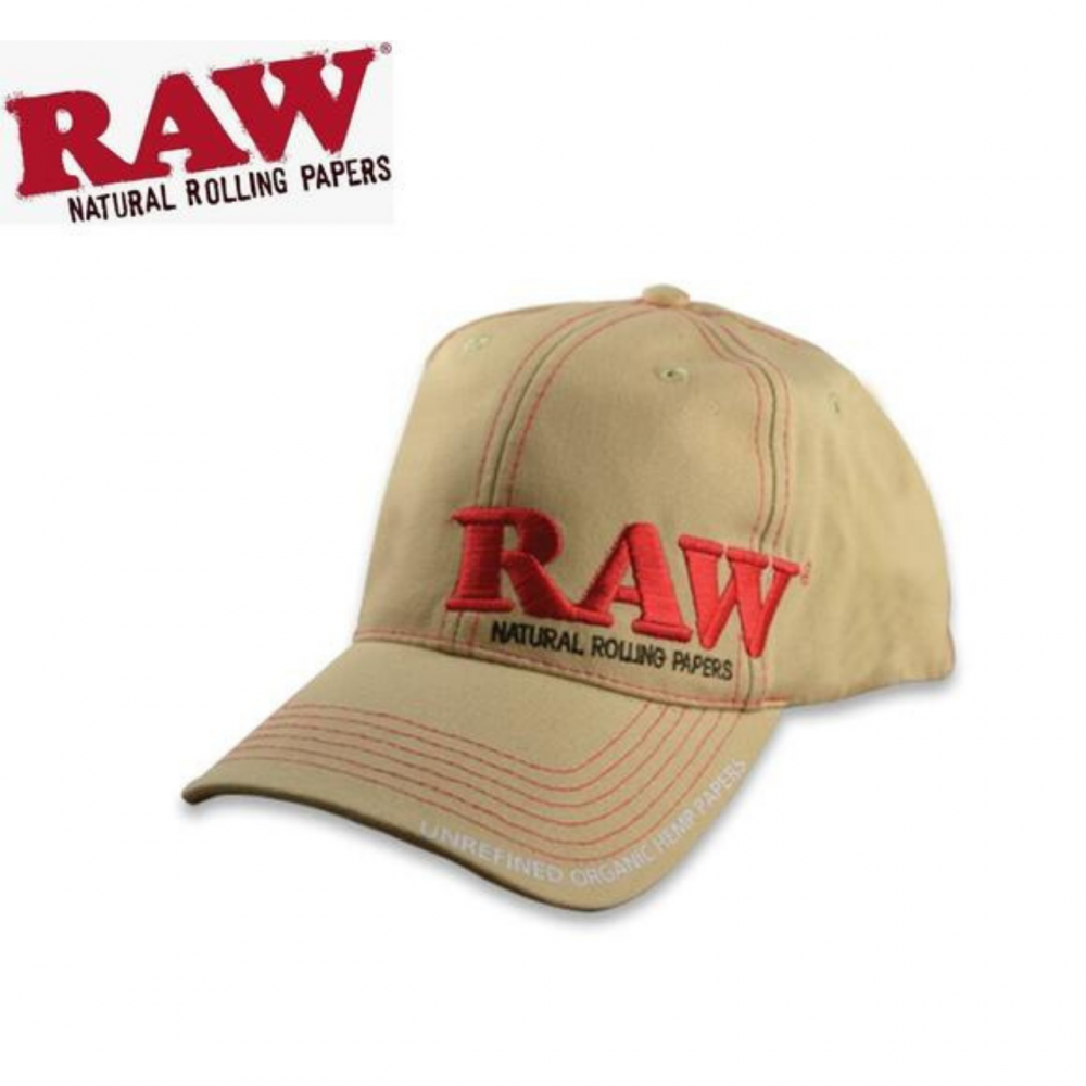 RAW POKER HAT TAN CURVED BILL ADJUSTABLE STRUCTURED HAT